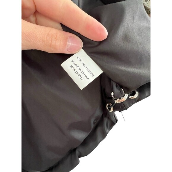 Princess Polly Jacket XS/S Bomber Black Oversize Grunge Goth Silver Zipper - Picture 2 of 8